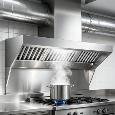 Hotte de camion alimentaire 4FT - Évent commercial en acier inoxydable avec 2 mailles de filtre à huile amovibles pour les cuisines de restaurant et de concession