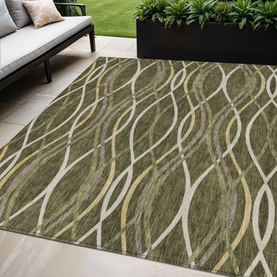 Tapis intérieur lavable abstrait ivoire 5 pi x 8 pi