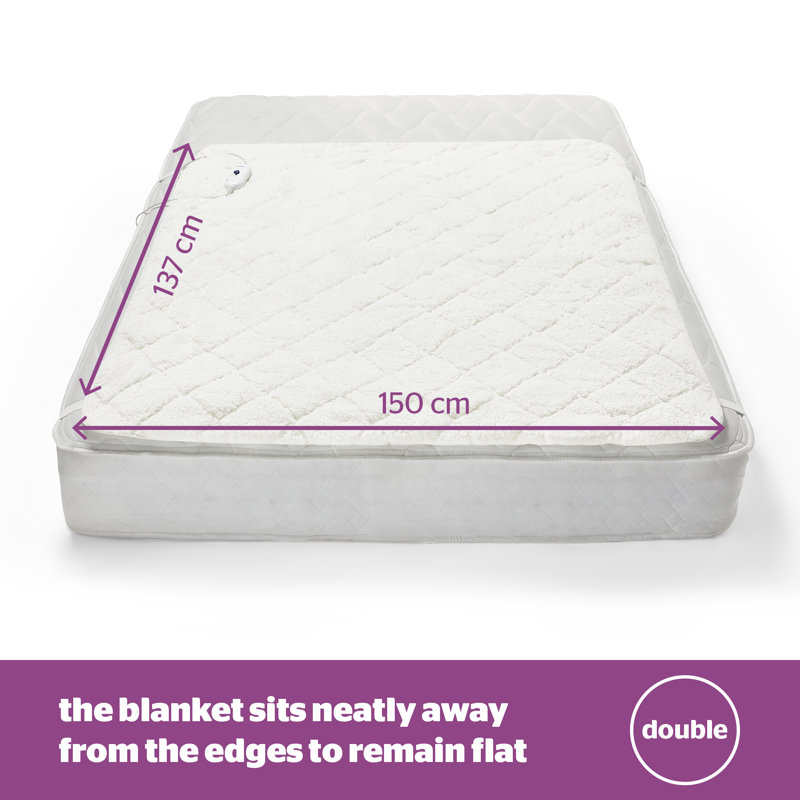 Silentnight Teddy Fleece Electric Blanket - Easy Fit Heated Under blanket with 3 settings, Double