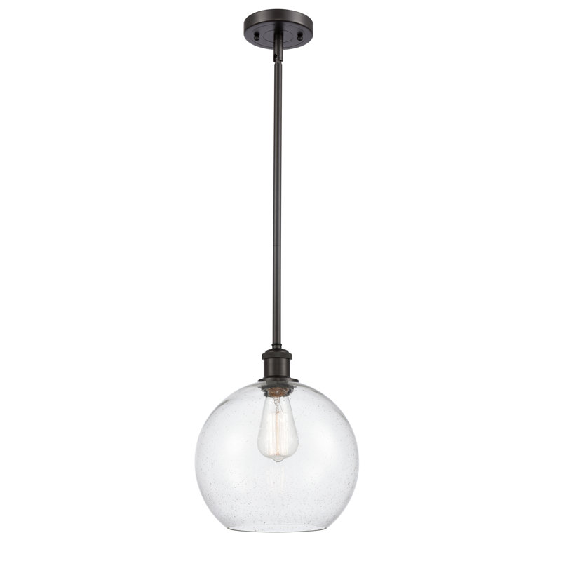 Luminaire suspendu sphère 1 lumière Baran, Grainé, Ampoule DEL 6 watts Vinage, Noir mat