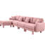 Canapé modulaire en L convertible en forme de L à 4 places avec pieds en forme de coquillage, amovibles et cylindriques. Confort et style pour votre espace de bureau-544640523