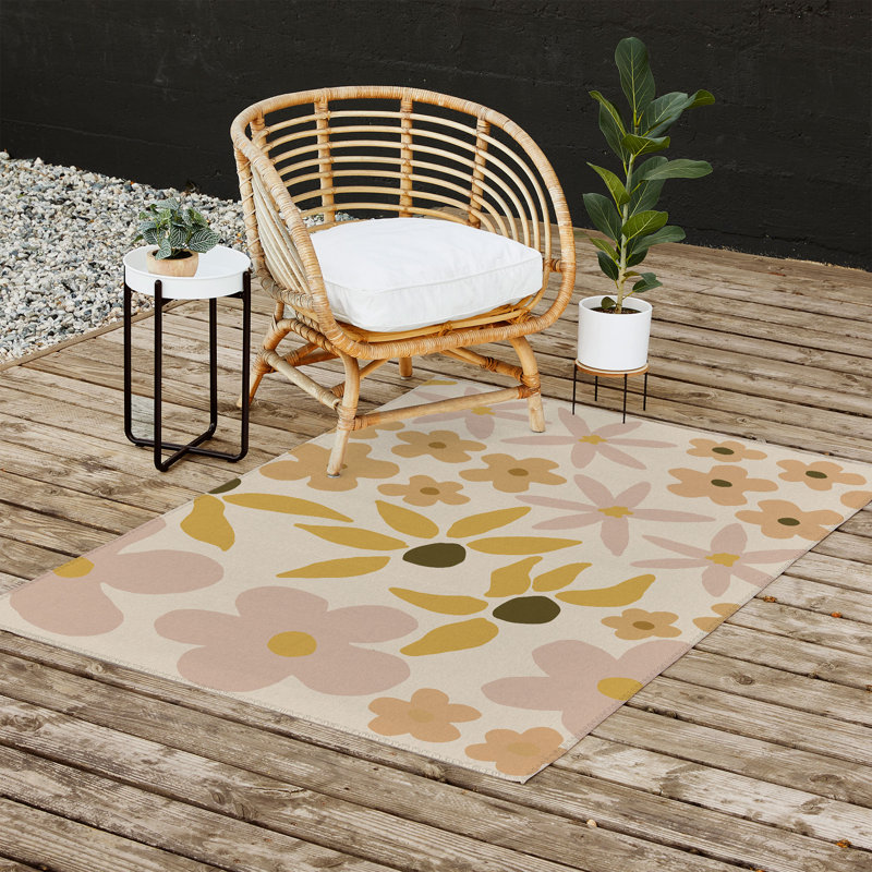Floral Indoor Rug, Rectangle 5' x 7'
