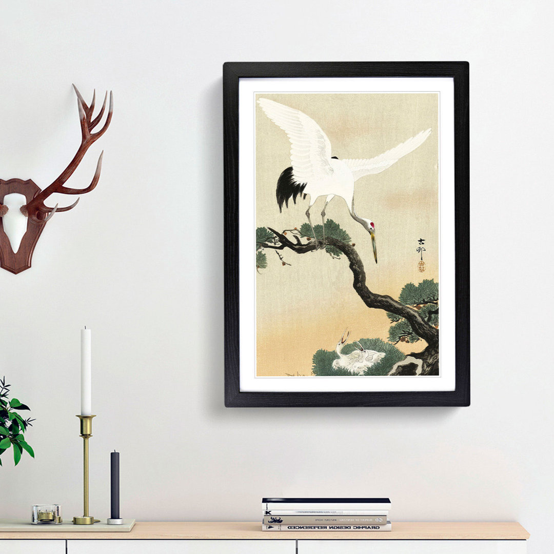 Japanese Crane Birds by Ohara Koson - Picture Frame Art Print