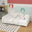 Full Size Upholstered Daybed, Sherpa Fabric Sofabed With Cloud-Shaped Backrest, No Box-Spring Needed, White-1955096066