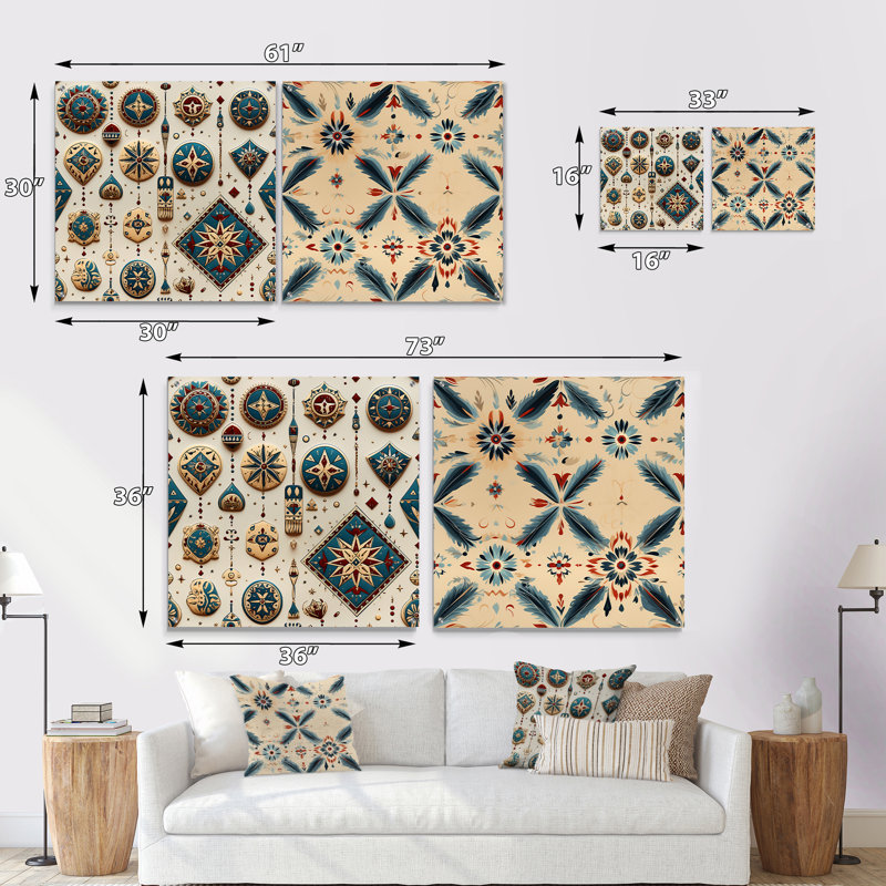 Zaina - Abstract Acrylic Wall Art Glass Set Of 2, H 16 po x l 33 po