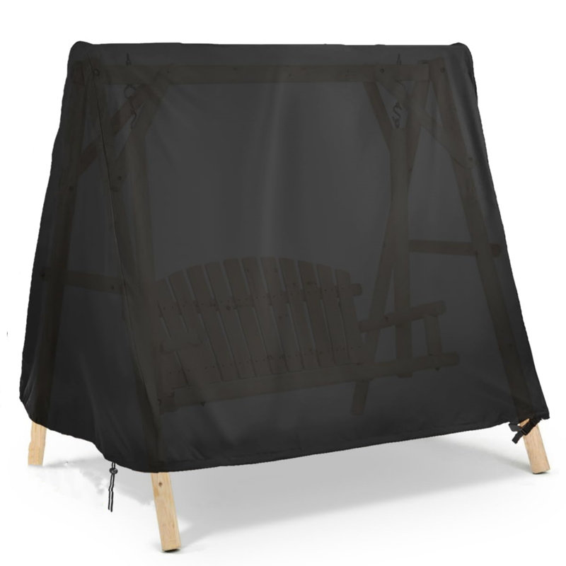 Black Waterproof Outdoor Swing Cover for A-Frame Patio Furniture