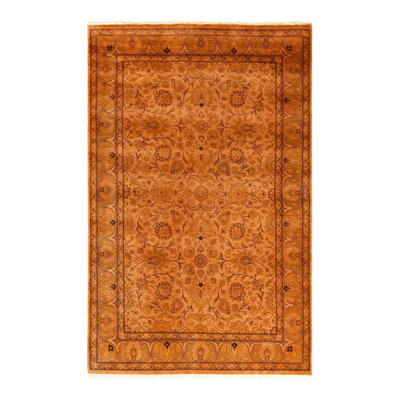 Tapis orange nouvel âge 4 pi 7 po x 7 pi 1 po Cytheria