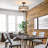 3-Light Crystal Ceiling Light Fixture Semi Flush Mount Chandelier with Drum Shade-966255278