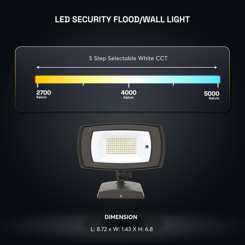 Outdoor Wall Light and LED Wall Pack Flood Light, 28W 3000 Lumens, 5 CCT, Remote-Controlled Outdoor Security Area Light - Bronze