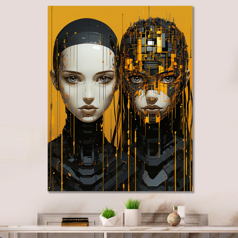 " Android Evolution ", 44'' H x 34'' W x 1.5" D, Wrapped Canvas