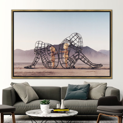 Two People Turning Their Backs On Each Other At Burning Man, Couple Gift Canvas Art, Alexander Milov Canvas Art, Trendy Printed, A-298