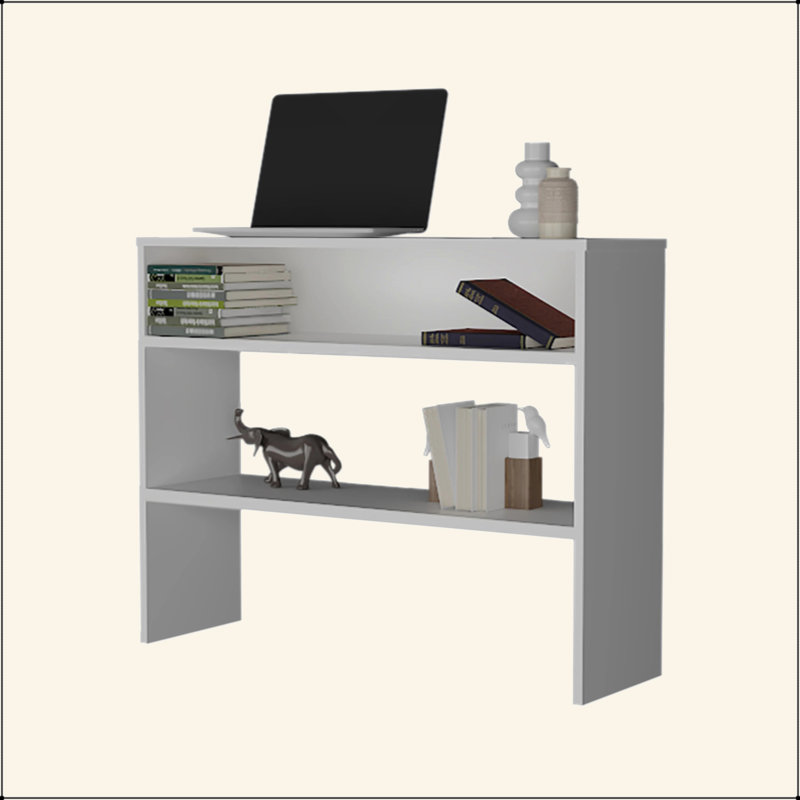 White Console Table With Open Storage