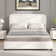 Bed Frame, Upholstered Platform Bed with Curved Headboard, Classic Color-Block Design, Soft Rounded Corners, No Box Spring Required, Easy Assembly