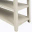 Console rétro avec deux tablettes ouvertes, structure en bois de pin massif et pieds pour le salon (espresso et beige)-350369160-350369166