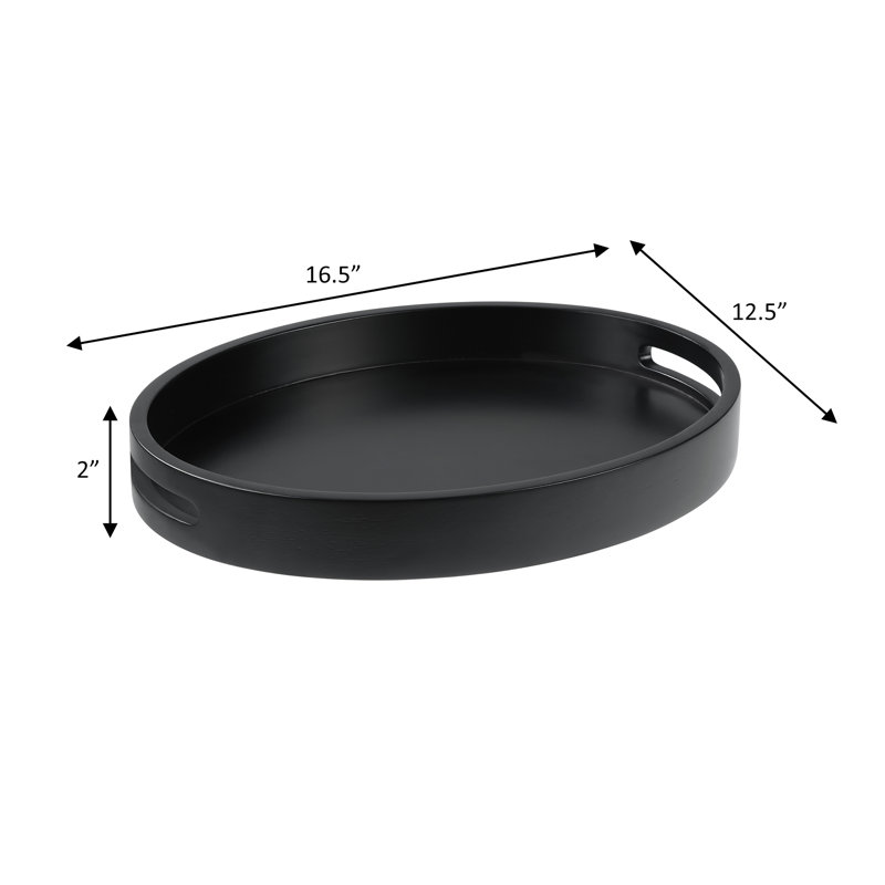 Burke Oval Decorative Serving Tray, Black