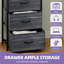 Commode 4 tiroirs en tissu noir avec plateau en bois pour la chambre à coucher et le rangement-653406051