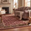 Tapis Butte2 traditionnel à motif floral intégral rouge, vert, or, crème et rose, antidérapant, à poils courts, pour l'intérieur et l'extérieur, adapté aux animaux domestiques, salon, chambre, salle à manger, entrée, couloir, bureau, lavable-1868159438