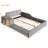 Upholstered Grounded Bed,Mother & Child Bed With Bedside Desk And Little Round Stool-344588367-344588360