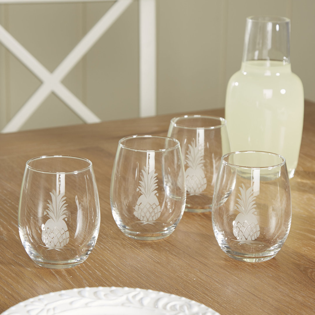 Annette 15oz. Handmade Wine Glass Set (Set of 4) Bay Isle Home™