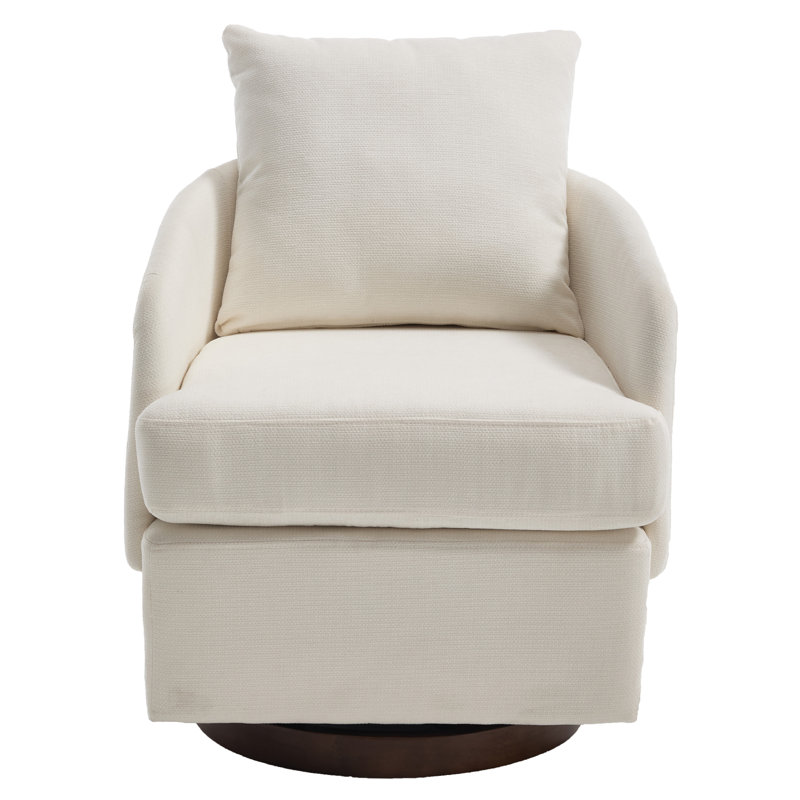 Modern Swivel Accent Chairs Boucle Barrel Arm Chairs Round Cozy Upholstered Reading Chairs Comfy Fabric Sofa Chairs For Living Room/Bedroom
