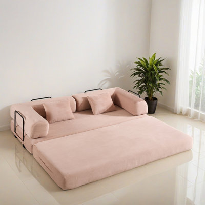 Canapé-lit convertible de 77,96 po, canapé-lit pliant en velours côtelé avec structure de forme fixe, canapé-lit de salon pour la chambre à coucher du salon