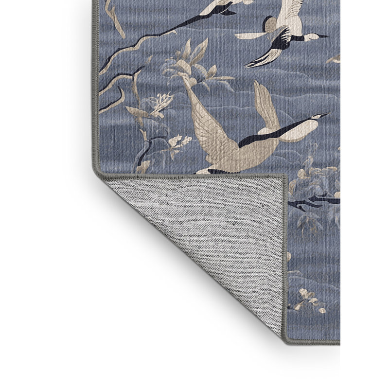Machine Washable Gray Area Rug, Square 7'