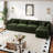 Modern Chenille Loveseat Sofa Couch With Ottoman-506217868-506217866