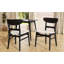 Ensemble de 2 chaises de salle à manger - siège rembourré, pieds en bois d'hévéa-1494730210