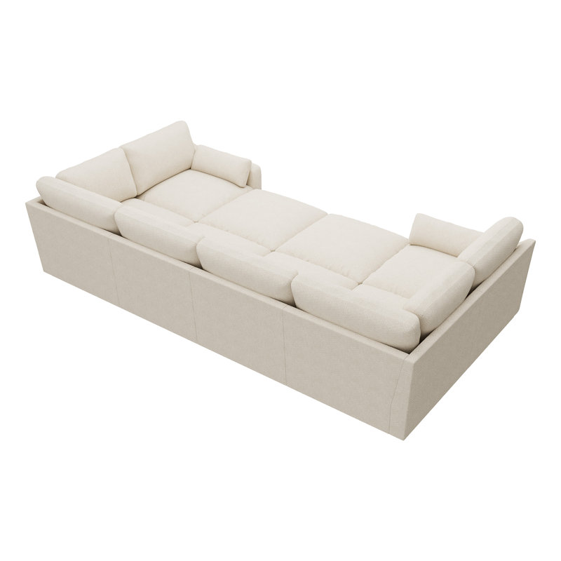 Canapé-lit modulaire Abramson, Chenille blanche