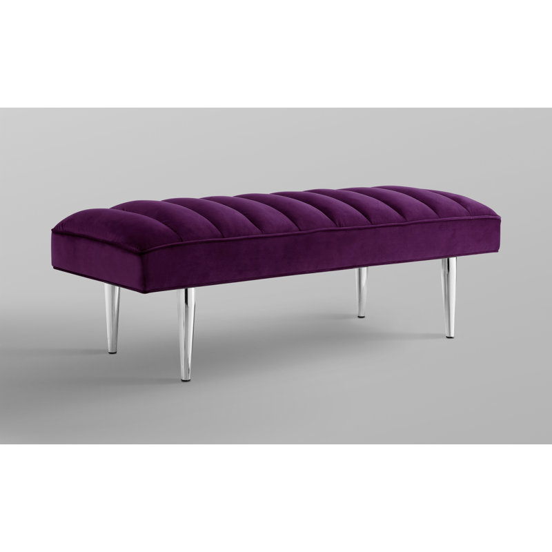 Banc rembourré Ulya Upholstery, Mauve, Argent