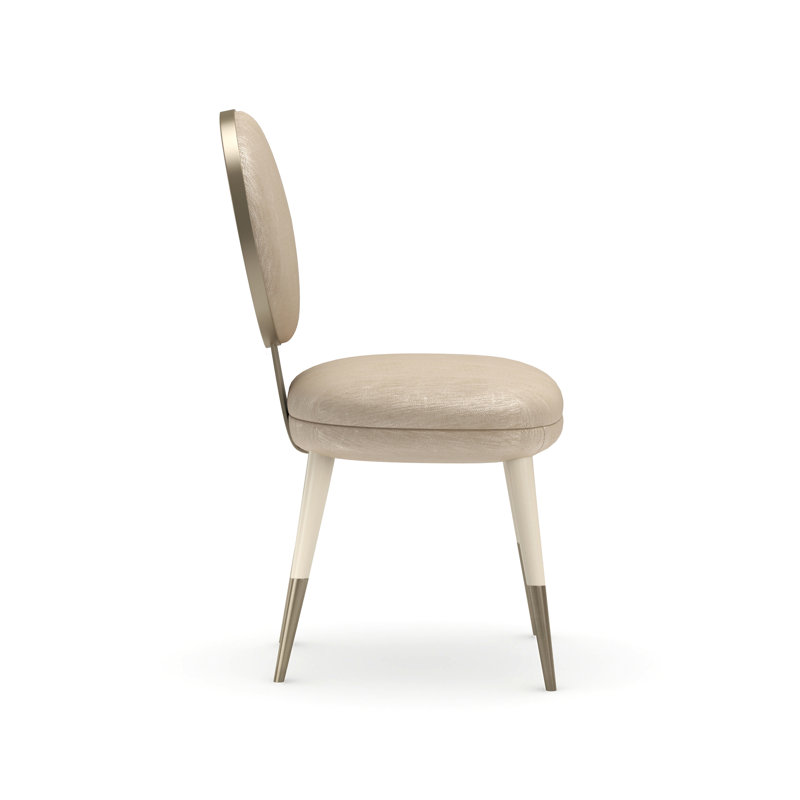 Caracole Upholstered Dining Chair, Polyester Blend Cream, Cream