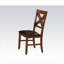 Ensemble de 2 chaises d'appoint en bois avec dossier en X et siège rembourré en polyuréthane espresso pour la cuisine et la salle à manger
