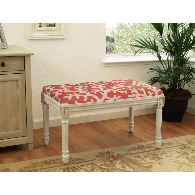 Banc rembourré et en bois Toms, Rouge
