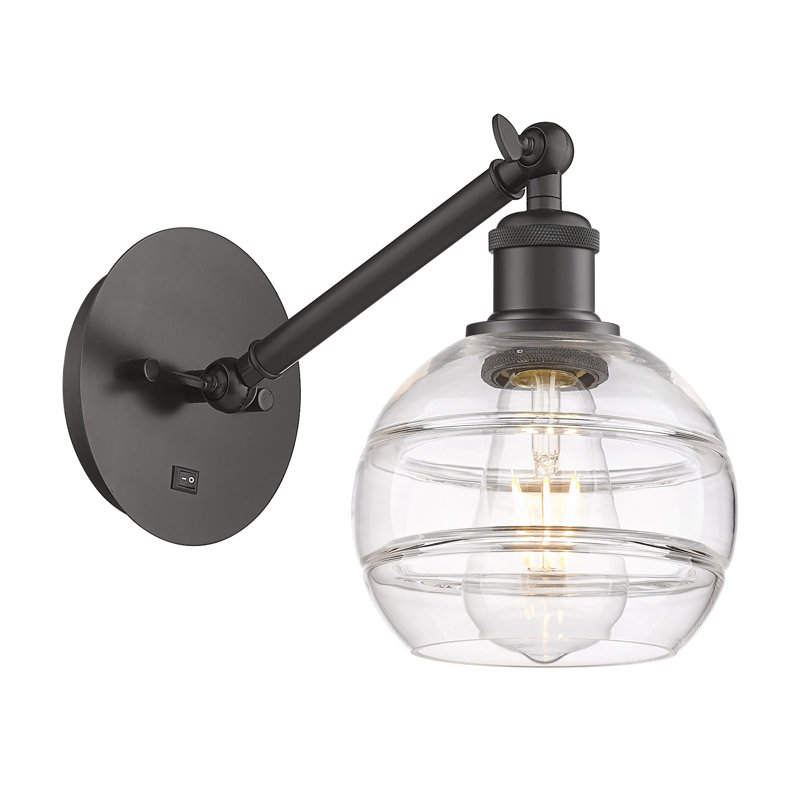 Chartoff Steel Armed Sconce, Clear, Oil Rubbed Bronze