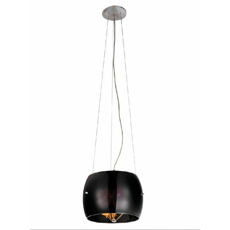 Cosmo 3 - Light Chrome Drum Pendant, Clear, 20cm H x 40 cm W x 40cm D