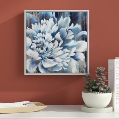 " Indigo Fleur IV " by Rikki Drotar Watercolor and Acrylic Painting