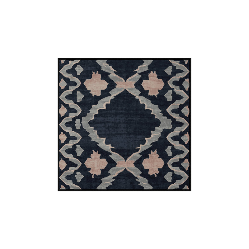 Machine Washable Gray Area Rug, Square 6'