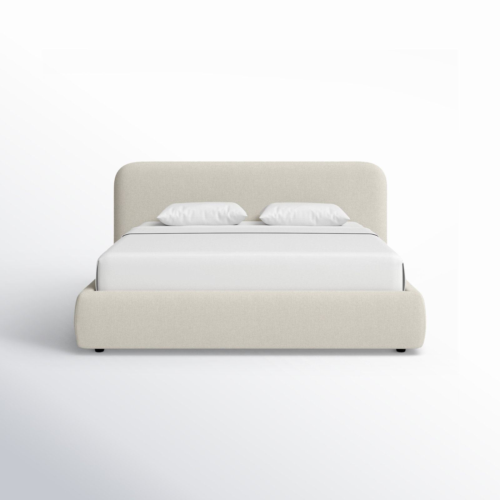 Bella Linen Upholstered Bed, King, Effie Linen Performance Linen