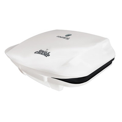 Courant 4-Servings Contact Grill, Powerful 1200W, Non-stick plates, Floating hinge with Slide-out drip tray -White