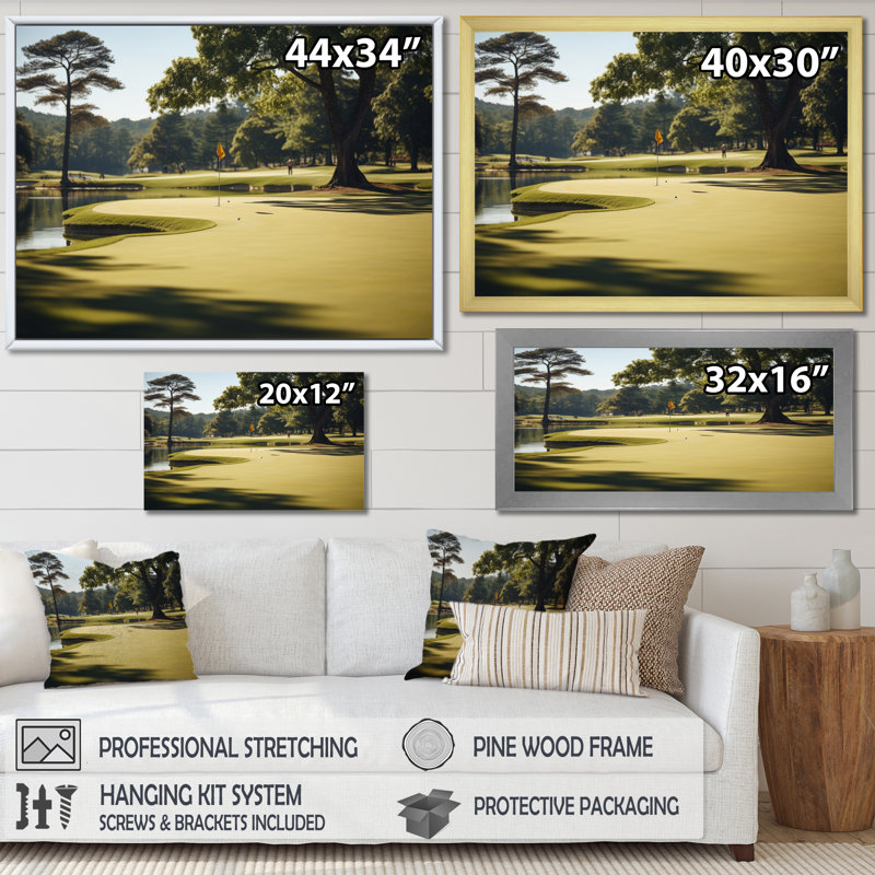 «Golf Putting Green Tranquility IV», reproduction sur toile, H 24 po x l 32 po x P 1 po, Toile tendue