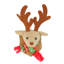 Ornement de Noël 7,5 po avec tête de renne en peluche brune et beige