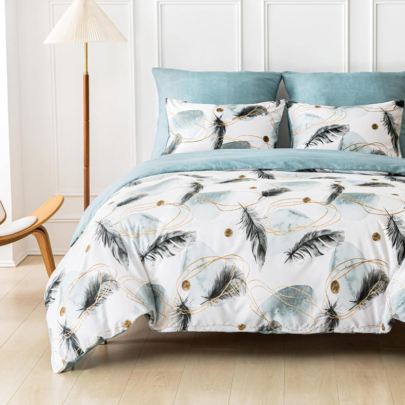 ZEA Microfiber Floral Duvet Cover with Pillowcases