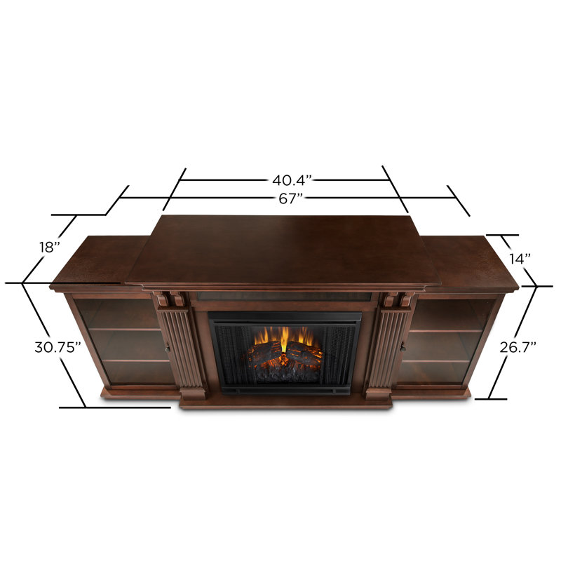 Calie 67'' TV Stand with Fireplace, Dark Espresso