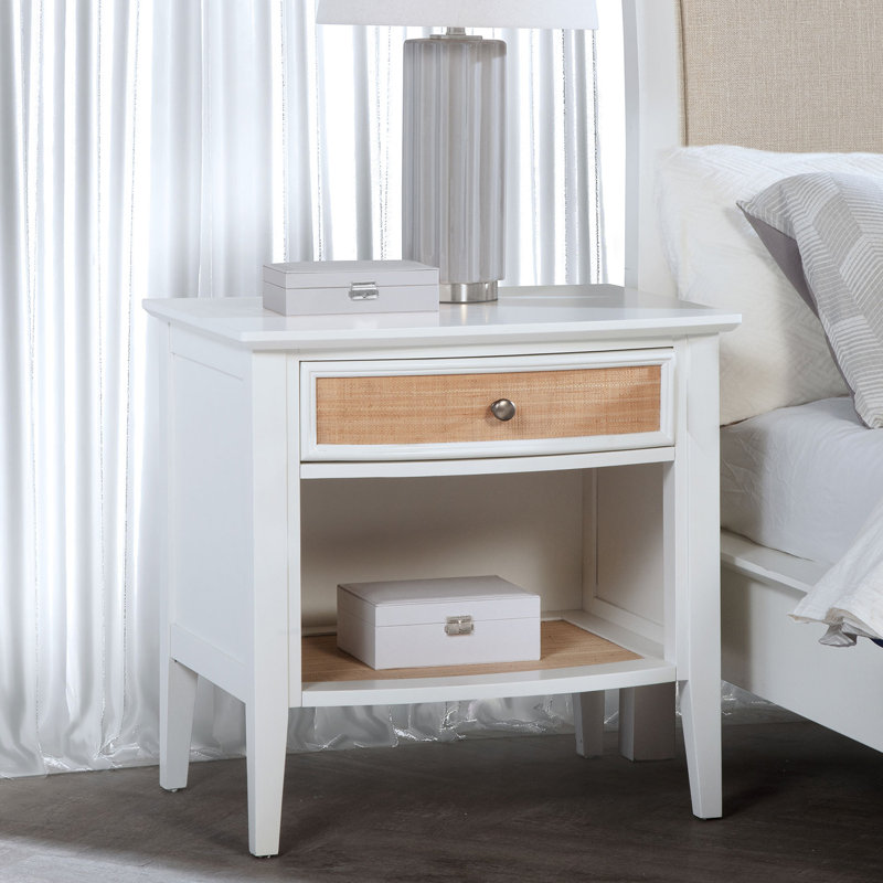 Table de chevet 1 tiroir et 1 tablette en bois blanc