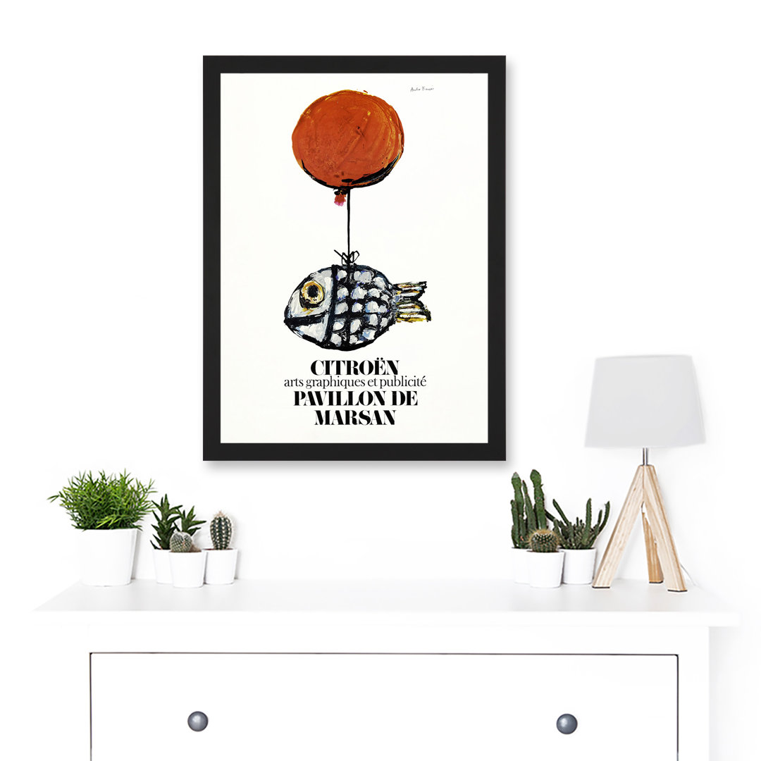 Francois Automobile Exhibition Marsan Pavilion Fish Balloon Advert by Value Does Not Apply - Single Picture Frame Print