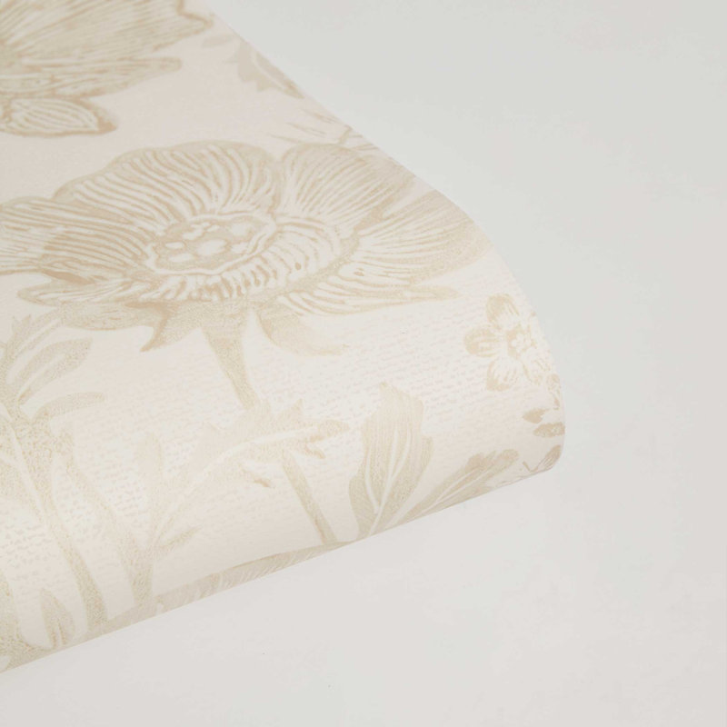 Poppies Textured Peel and Stick Wallpaper by Pure Salt, Beige