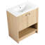 Armoire de salle de bain autoportante en contreplaqué avec lavabo en céramique, 30 po, meuble-lavabo attrayant, 30 po, design chêne