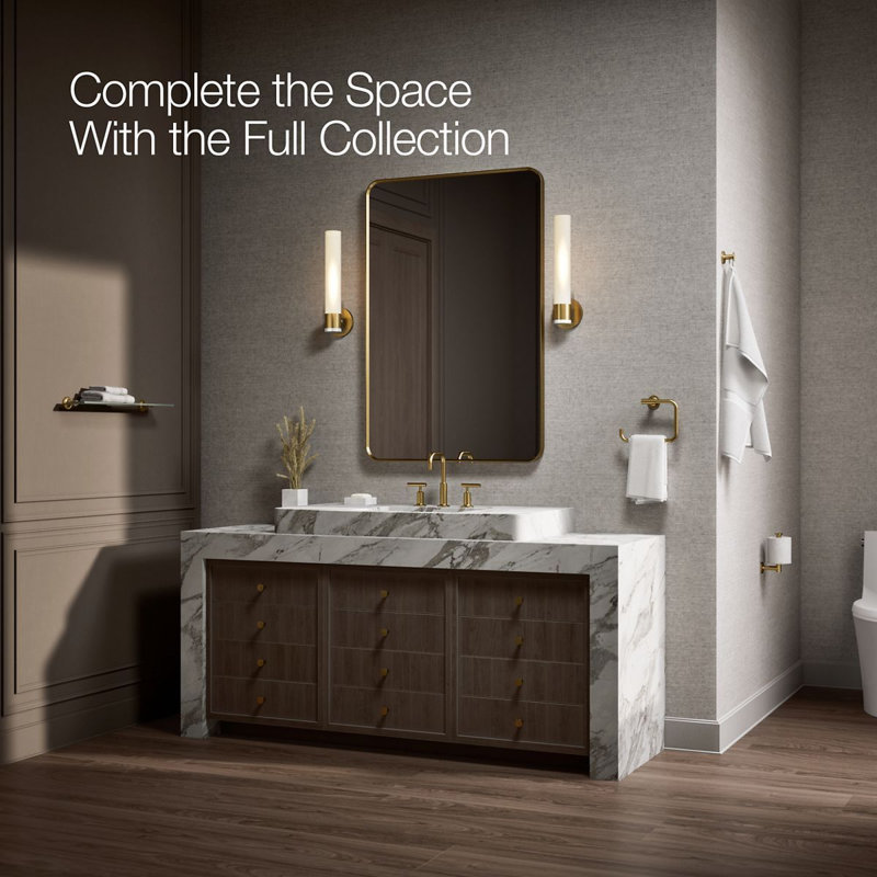 Purist® Recessed Wall SHelf, Matte Gold