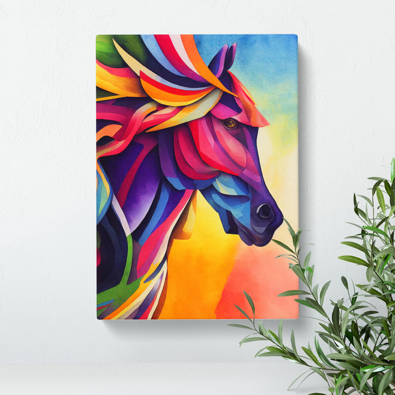 Horse Abstract Art No.3 - Wrapped Canvas Print, 50cm H x 35cm W x 3cm D
