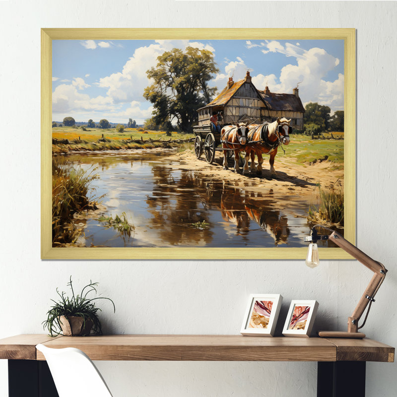 «The Hay Wainjohn Constables I», reproduction sur toile, Encadrement doré, H 16 po x l 32 po x P 1 po